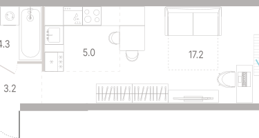 Студия, 29&nbsp;м²