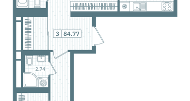3-к. квартира, 84&nbsp;м²