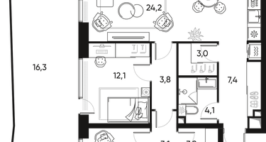 3-к. квартира, 108&nbsp;м²
