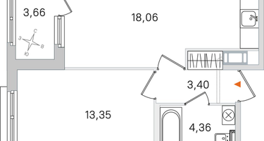 1-к. квартира, 41&nbsp;м²