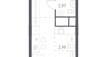 Студия, 21&nbsp;м²