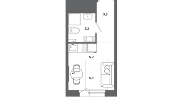 Студия, 16&nbsp;м²