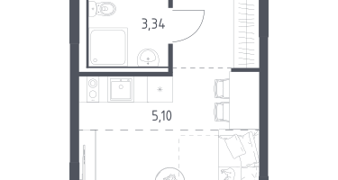 Студия, 22&nbsp;м²