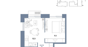 2-к. квартира, 33 м²
