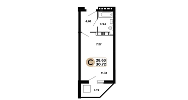 Студия, 28&nbsp;м²