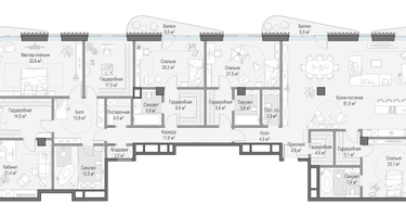 5-к. квартира, 336 м²