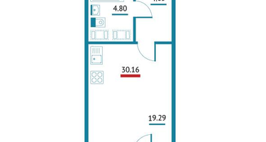 Студия, 30&nbsp;м²