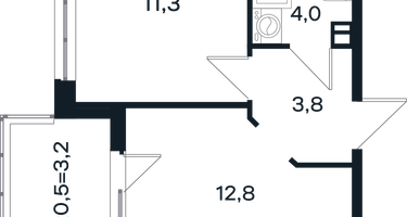 1-к. квартира, 35&nbsp;м²