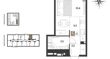 Студия, 21&nbsp;м²