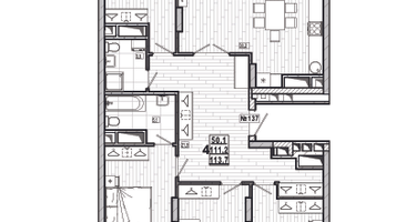 4-к. квартира, 113 м²