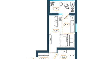 Студия, 31&nbsp;м²