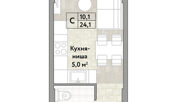 Студия, 24 м²