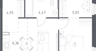 Студия, 41&nbsp;м²