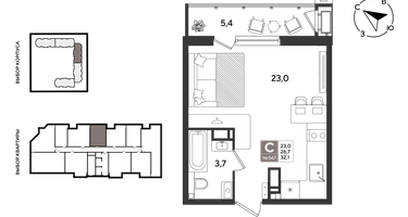 Студия, 31 м²