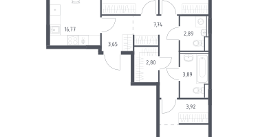3-к. квартира, 76&nbsp;м²