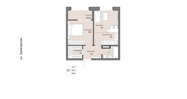 1-к. квартира, 36&nbsp;м²