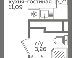 Студия, 22&nbsp;м²