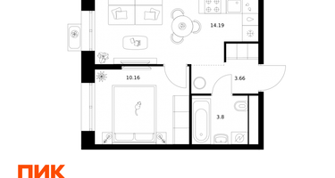 1-к. квартира, 31 м²