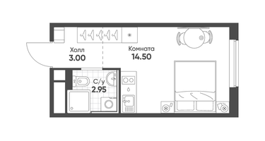 Студия, 20&nbsp;м²