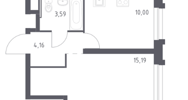 1-к. квартира, 32,9&nbsp;м²