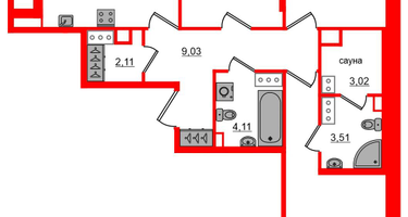 3-к. квартира, 83 м²