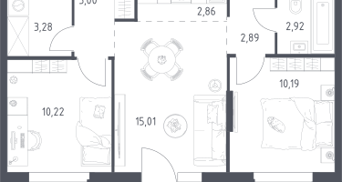 Студия, 53&nbsp;м²