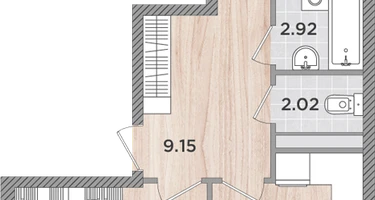 2-к. квартира, 64&nbsp;м²