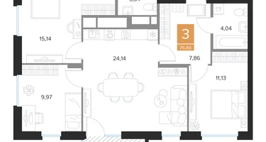 3-к. квартира, 76&nbsp;м²