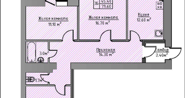 3-к. квартира, 79&nbsp;м²