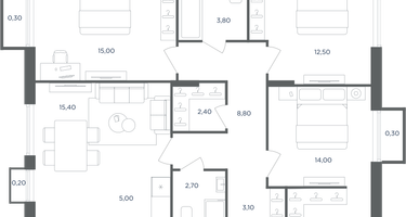 4-к. квартира, 83&nbsp;м²