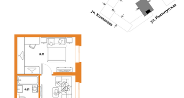 1-к. квартира, 38&nbsp;м²