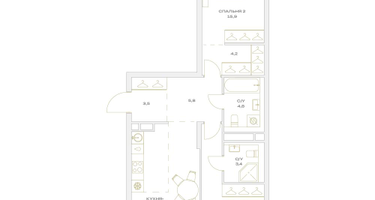 3-к. квартира, 74 м²