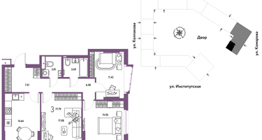 3-к. квартира, 77 м²
