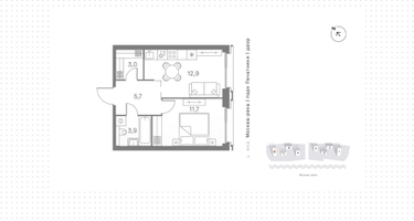 1-к. квартира, 37&nbsp;м²