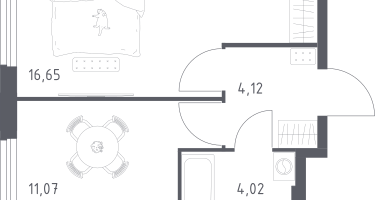 1-к. квартира, 35&nbsp;м²