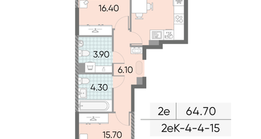 Студия, 64&nbsp;м²