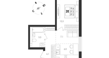 2-к. квартира, 38 м²