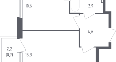 1-к. квартира, 34&nbsp;м²
