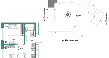 Студия, 37 м²