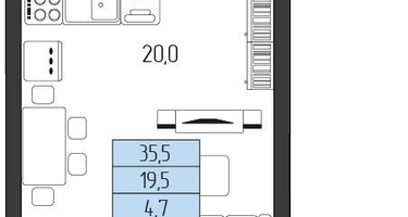 Студия, 32&nbsp;м²