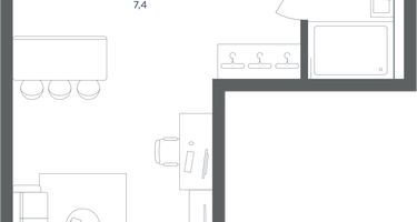 1-к. квартира, 24&nbsp;м²