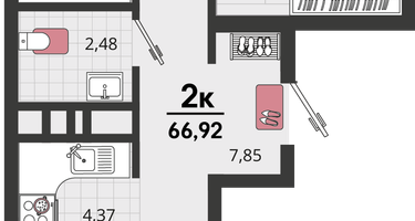 3-к. квартира, 66&nbsp;м²