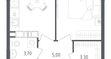 1-к. квартира, 33&nbsp;м²