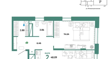 2-к. квартира, 48&nbsp;м²