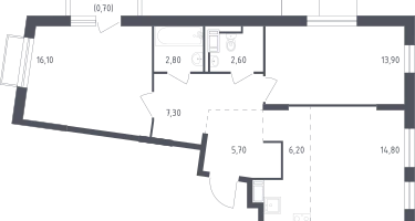 Студия, 69&nbsp;м²