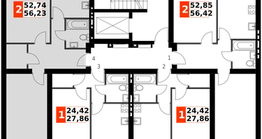 2-к. квартира, 56&nbsp;м²