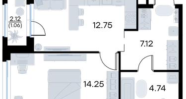 1-к. квартира, 39 м²