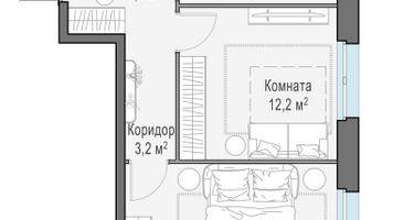 2-к. квартира, 57&nbsp;м²