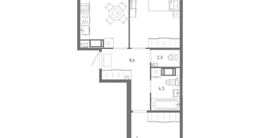 2-к. квартира, 66&nbsp;м²