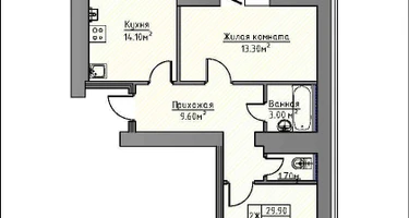 2-к. квартира, 61&nbsp;м²